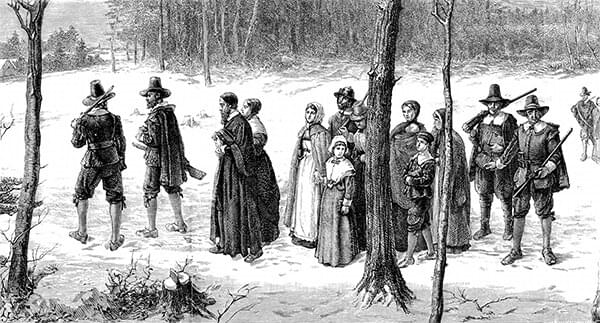 Image of a group of pilgrims that had just arrived at Plymouth Rock, MA, the birthplace of our business consulting firm. The image represents the rich heritage and expertise of our consultants, who offer support for businesses of all sizes as a consultant for business, consultant for a company, consultant for startups, business coach consultant, and consulting for small businesses.